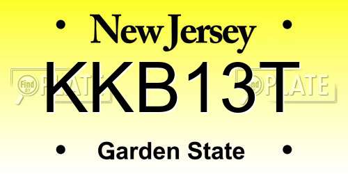 KKB13T New Jersey License Plate