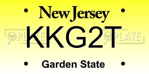 KKG2T New Jersey License Plate