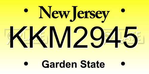 KKM2945 New Jersey License Plate