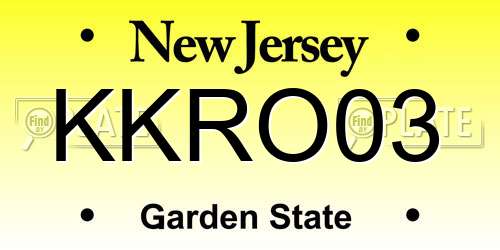 KKRO03 New Jersey License Plate