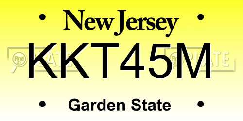 KKT45M New Jersey License Plate