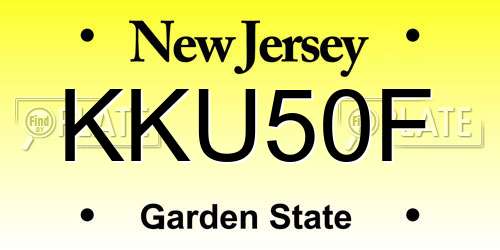 KKU50F New Jersey License Plate