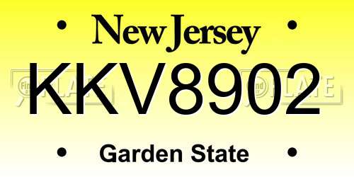 KKV8902 New Jersey License Plate
