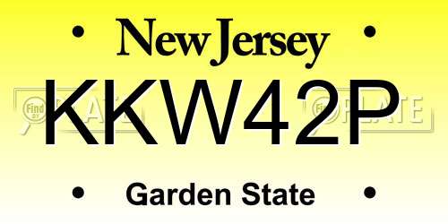 KKW42P New Jersey License Plate