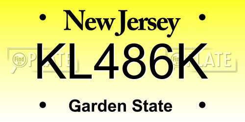 KL486K New Jersey License Plate