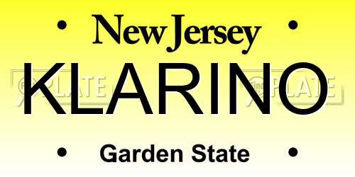 KLARINO New Jersey License Plate