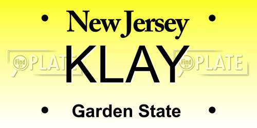 KLAY New Jersey License Plate