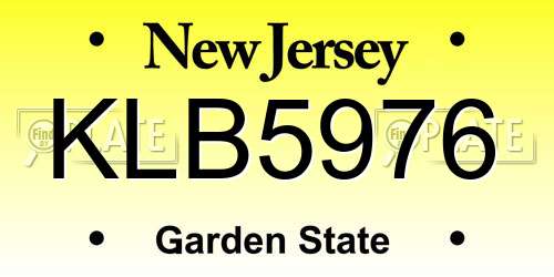 KLB5976 New Jersey License Plate