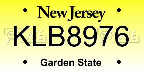 KLB8976 New Jersey License Plate