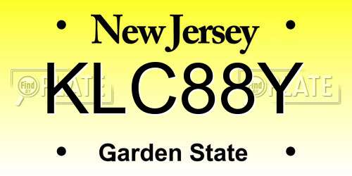 KLC88Y New Jersey License Plate
