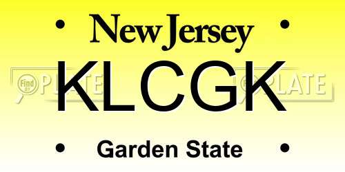 KLCGK New Jersey License Plate