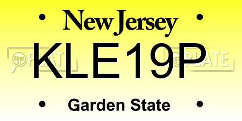 KLE19P New Jersey License Plate
