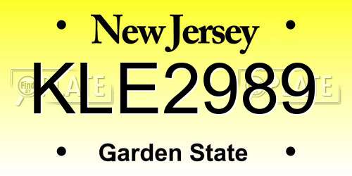 KLE2989 New Jersey License Plate