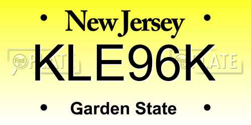 KLE96K New Jersey License Plate