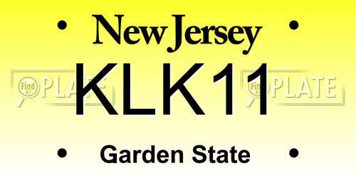 KLK11 New Jersey License Plate