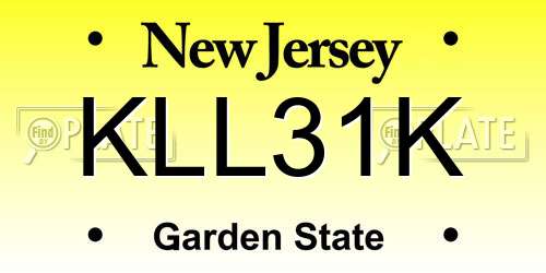 KLL31K New Jersey License Plate