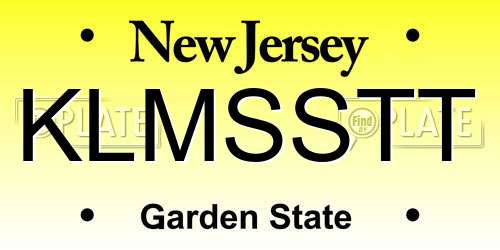 KLMSSTT New Jersey License Plate