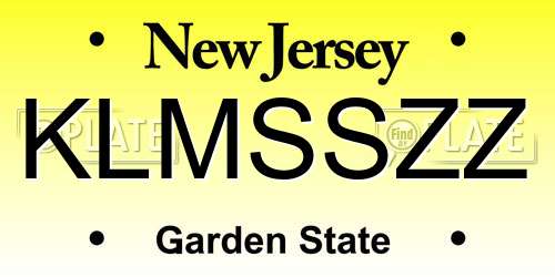 KLMSSZZ New Jersey License Plate