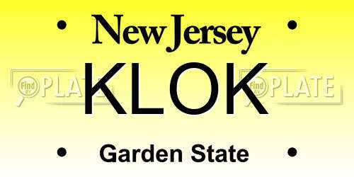 KLOK New Jersey License Plate