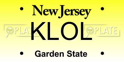 KLOL New Jersey License Plate