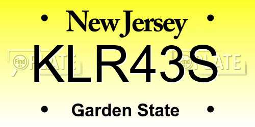 KLR43S New Jersey License Plate