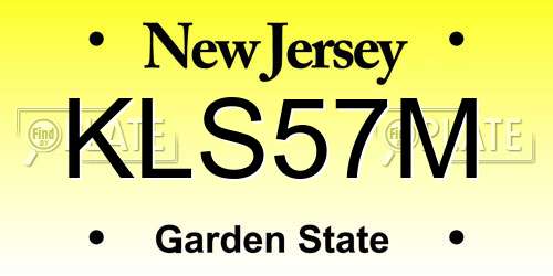 KLS57M New Jersey License Plate