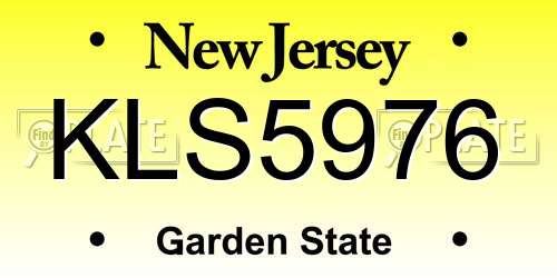 KLS5976 New Jersey License Plate