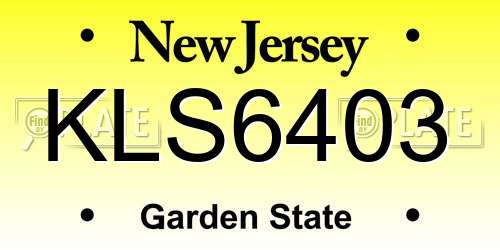 KLS6403 New Jersey License Plate