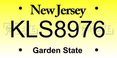 KLS8976 New Jersey License Plate