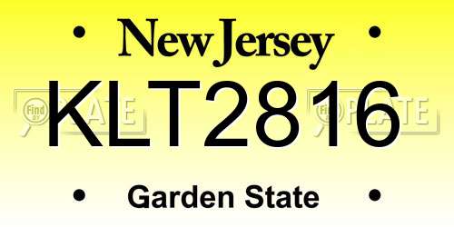KLT2816 New Jersey License Plate