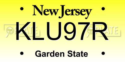 KLU97R New Jersey License Plate