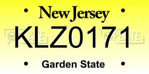 KLZ0171 New Jersey License Plate