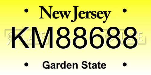 KM88688 New Jersey License Plate
