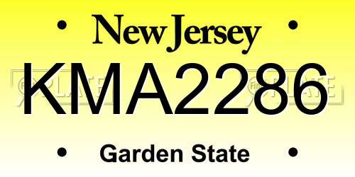 KMA2286 New Jersey License Plate