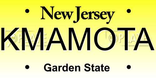 KMAMOTA New Jersey License Plate