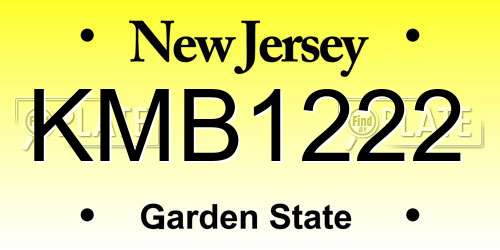 KMB1222 New Jersey License Plate