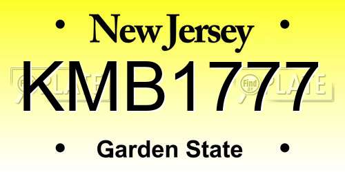 KMB1777 New Jersey License Plate