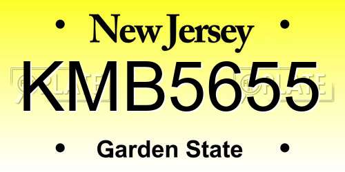 KMB5655 New Jersey License Plate