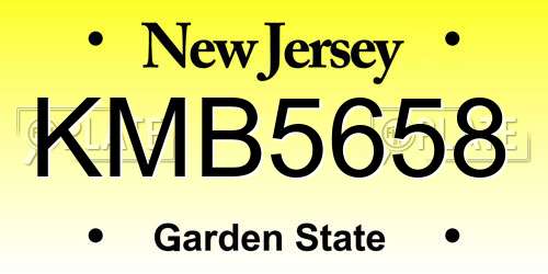 KMB5658 New Jersey License Plate