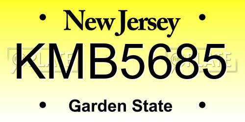 KMB5685 New Jersey License Plate