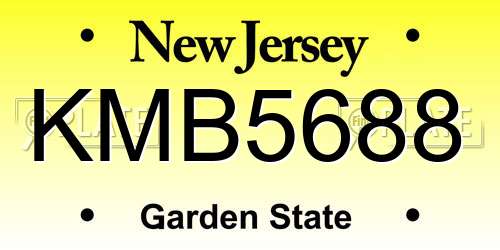 KMB5688 New Jersey License Plate