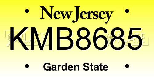KMB8685 New Jersey License Plate