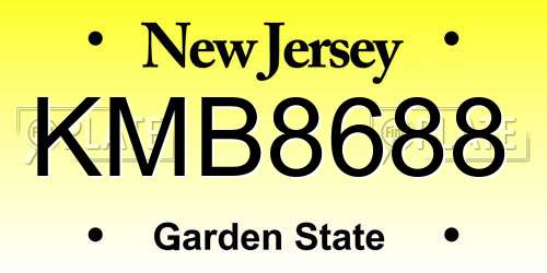 KMB8688 New Jersey License Plate