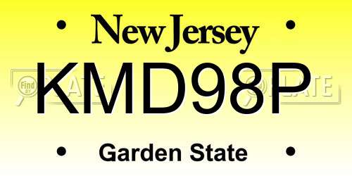 KMD98P New Jersey License Plate