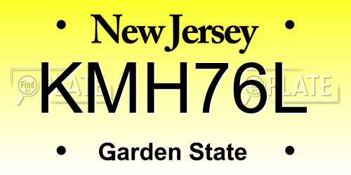 KMH76L New Jersey License Plate
