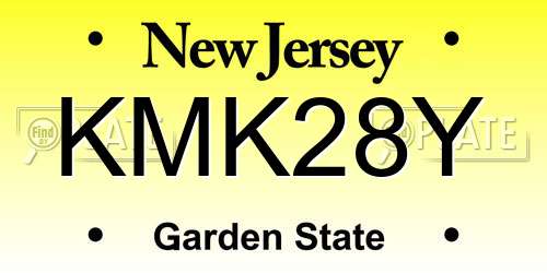 KMK28Y New Jersey License Plate