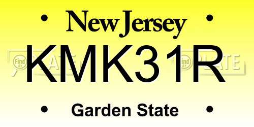 KMK31R New Jersey License Plate