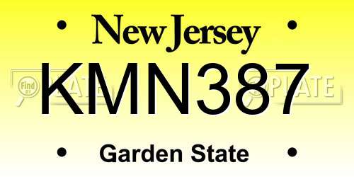 KMN387 New Jersey License Plate
