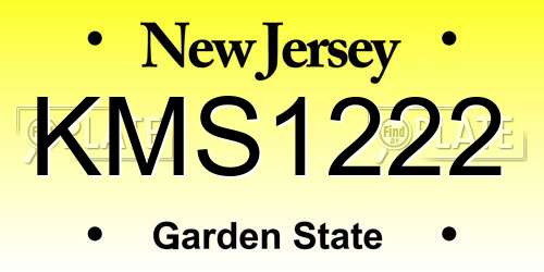 KMS1222 New Jersey License Plate