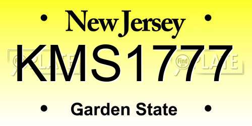 KMS1777 New Jersey License Plate